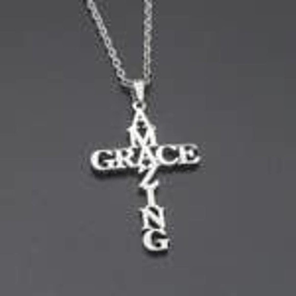 "Amazing Grace" Cross 18k Gold Plated Necklace - Picture 3 of 9